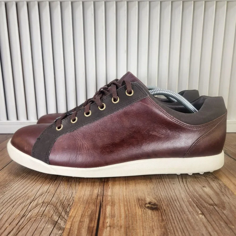 FootJoy Contour Spikeless Golf Shoes Mens Size 11 M Brown Leather Casual 54226